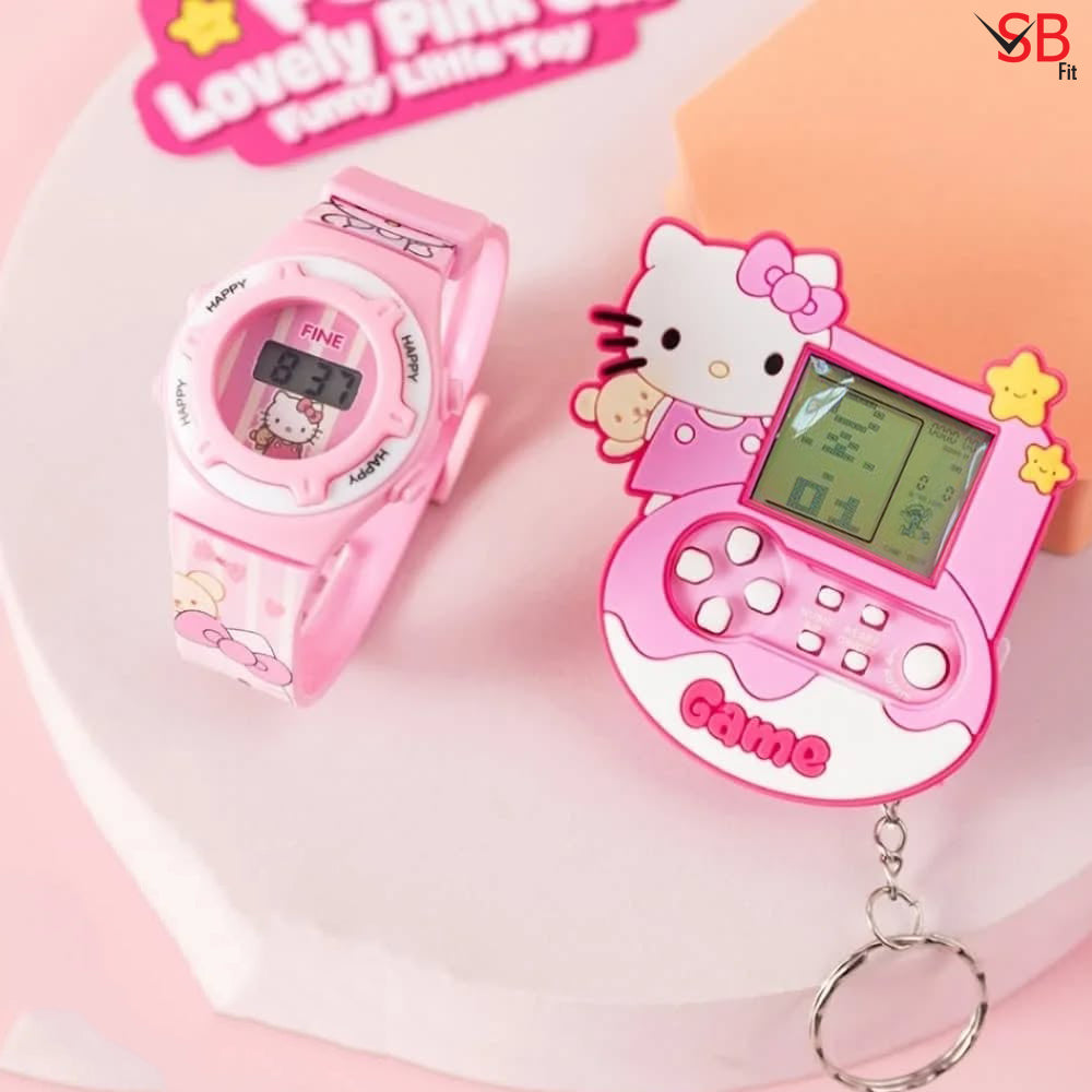 Disney Characters Watch With Digital Game Keychain
