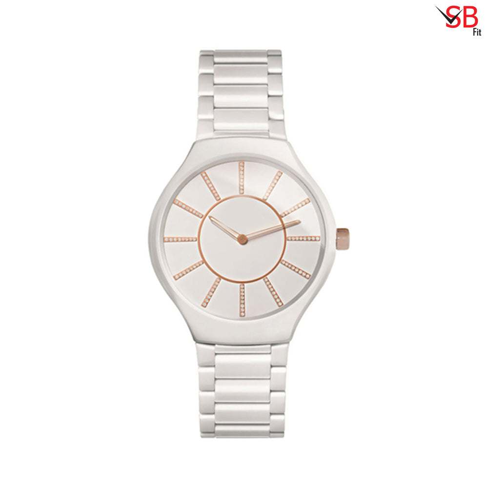 Elegant Decent Formal Plain White Watch For Women