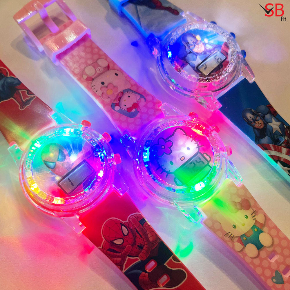 Digital Kid 8 Light With Music Glowing Watch Disco 3D Light Watch