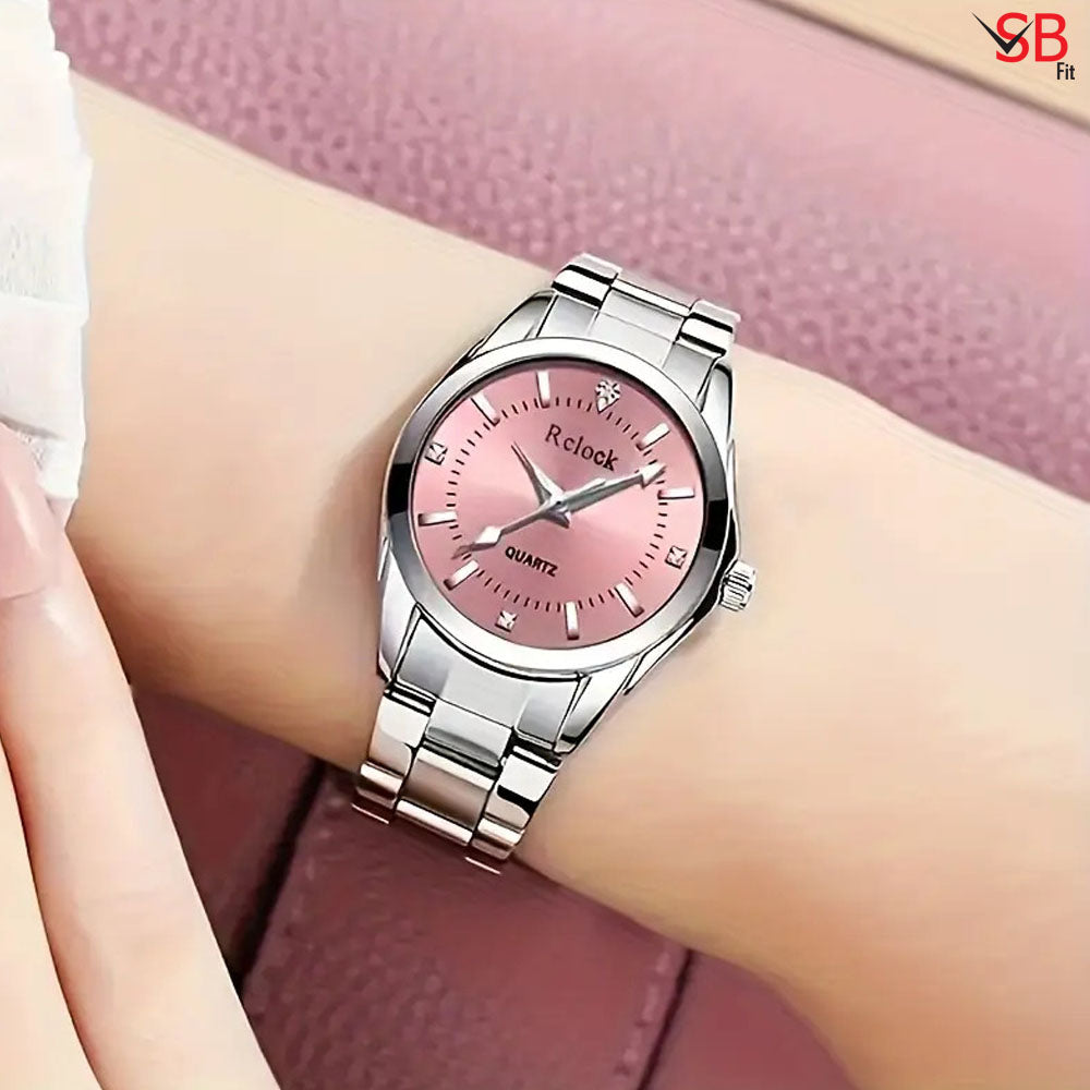 Elegant Round Quartz Watch for Women – Classic & Fashionable Design